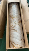 Panneaux muraux en mousse de marbre de 2 mm, 120 cm x 3 m, rouleaux de panneaux muraux en PVC brillant, carreaux de marbre autocollants pour le salon