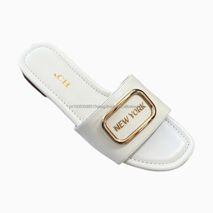 Sandales plates élégantes à bout ouvert pour femmes, style New York, en PU, vente en gros, pour mariée - Product Image 2