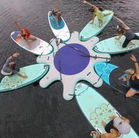 Tapis de yoga aquatique populaire Plate-forme de surf gonflable personnalisée Support SUP Yoga Dock Set Paddle Board gonflable Dock SUP