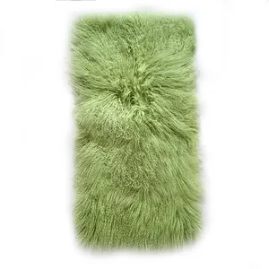 Rectangle véritable tapis en peau de mouton plaque de fourrure d'agneau bouclée tibétain fourrure mongole peau