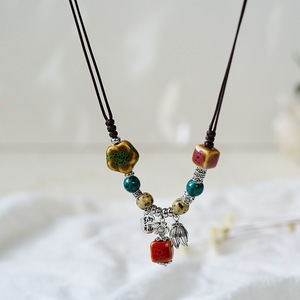 Collier pendentif Cadenas de <span class=keywords><strong>la</strong></span> Paix en céramique de Jingdezhen, style rétro chinois, longue chaîne ras-du-cou, bijoux faits main de style littéraire pour femme, cadeau pour elle - Product Image 5