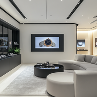 Présentoir de montres moderne en acier inoxydable Mobilier de magasin Comptoir de magasin Montre 3D de luxe pour centre commercial Design d'intérieur