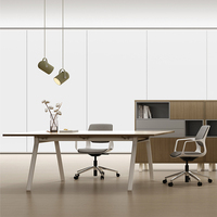 Grande table de conférence modulaire en bois - Mobilier de bureau commercial moderne pour bureau à domicile, école, atelier, pour 4 à 12 personnes