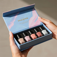 Boîte cadeau en carton rigide magnétique personnalisée avec logo de marque imprimé pour ensemble de soins des ongles cosmétiques, flacon de vernis à ongles en gel pressé