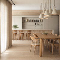 Meubles de cuisine modernes en bois à plan ouvert, solution de mobilier sur mesure pour toute la maison, idéale pour la rénovation résidentielle