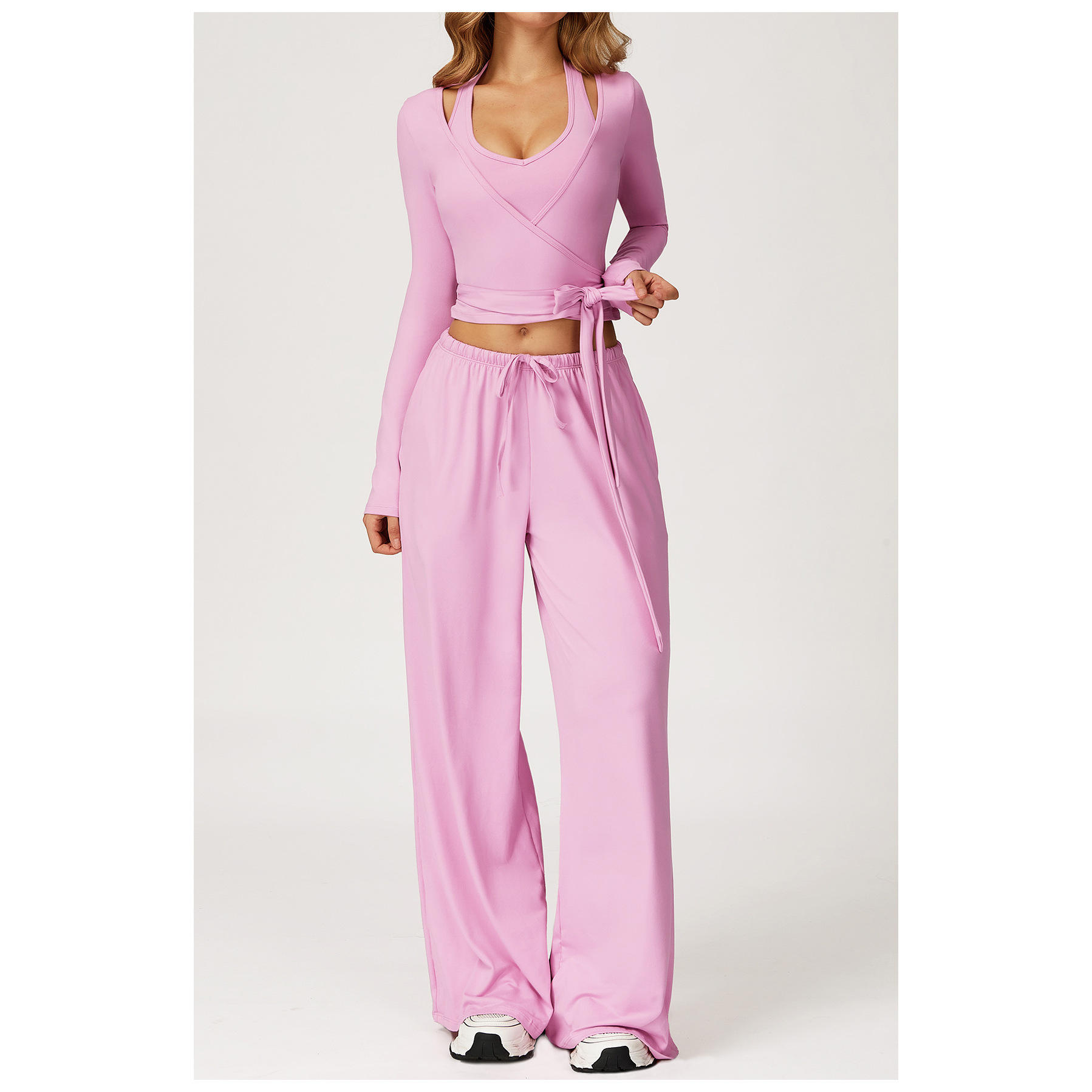 3058 เสื้อแขนยาว, 3058 เสื้อกั๊ก, 3058 กางเกง - สีชมพูกุหลาบ