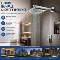 Cabezal de Ducha Cuadrado Ultrafino de Acero Inoxidable 304 al por Mayor, de 8 Pulgadas, Montado en Pared, con Boquilla Única, Diseño Moderno Pulido, Fácil Instalación