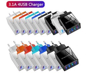 Chargeur mural USB multi-ports 4 ports USB 3.1A multicolores, adaptateur de voyage universel, chargeur rapide pour téléphone portable - Product Image 2