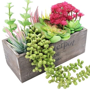 Lukcywind Vintage casale rettangolare in legno <span class=keywords><strong>succulente</strong></span> vasi in legno fioriera per centrotavola, panca fiocchi, piante grasse <span class=keywords><strong>giardino</strong></span> - Product Image 3