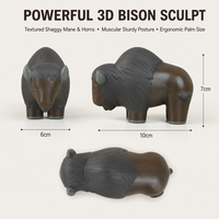 Figurine réaliste de buffle, modèle de bison brun foncé, pour enfants, ensembles cadeaux sur le thème du ranch et magasins de jouets