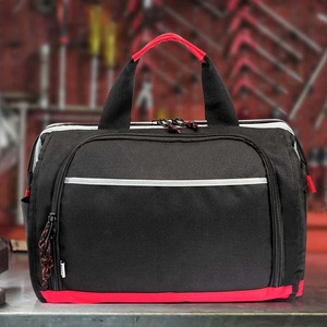 Durable Oxford <b>Tool</b> <b>Bag</b> With Zipper Closure Black Red Simple Style Portable Storage For Work Use - Product Image 1