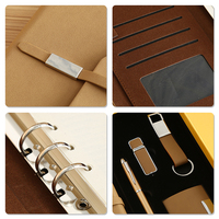 Ensemble de cahiers et journaux en cuir PU personnalisés coffret cadeau logo personnalisé pour enseignant client bureau cadeaux de noël