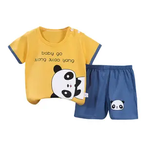 Conjunto de ropa informal de verano para bebés, camisetas de manga corta y pantalones cortos