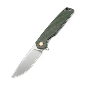 2023 Hot Sale Low Price Best Linen Handle Carbon Fiber Blade Laser Engraving Products Blank Edc Folding Knife Pocket Knives