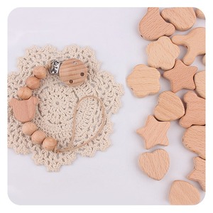 <span class=keywords><strong>Perles</strong></span> en <span class=keywords><strong>bois</strong></span> de hêtre bio Xiximi, formes adorables : lapin, fleur, cœur, étoile – Accessoires DIY pour jouets de dentition et attaches-sucettes - Product Image 3