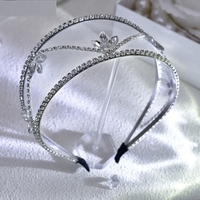 Serre-tête de mariée fait main en dentelle ajourée avec strass blancs, idéal pour mariage, quotidien, rendez-vous galants et fêtes
