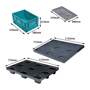 QS ABS nhựa mạnh mẽ Stackable có thể gập lại ráp rắn tường thông minh Thùng Lưu Trữ thùng tiện ích thùng có nắp đậy - Product Image 2