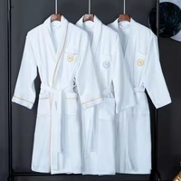 Peignoirs d'hôtel OEM Tissu gaufré Conception personnalisée Peignoir 100% coton Peignoir de bain blanc à séchage rapide pour femmes Spa & Resort
