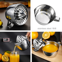 OEM ODM Handmatige Citruspers 550ml Gieter 304 RVS Dubbele Perskoppen Handpers Citroenenpers voor Bar Keuken