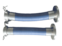 Tuyau composite doublé de PTFE 4 pouces 15 bars avec armature en acier inoxydable SS316 pour le transfert de produits chimiques agressifs (acides et alcalins)