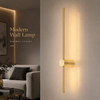 Applique murale moderne de chevet, design minimaliste de luxe, bande LED, aluminium doré, noir sable, 600 800 1000mm, pour chambre, hôtel, couloir