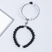 NOUVEAU 2Pcs Set Magnetic Couple Bracelets For His And Her Friendship Beads Bracelet Magnet Heart Distance Couple Matching Bracelets