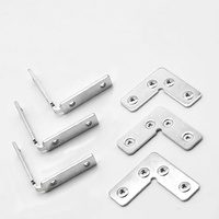 Support d'angle moderne en acier argenté, design détachable, pour fixation de cadre de porte d'angle droit pour porte de placard