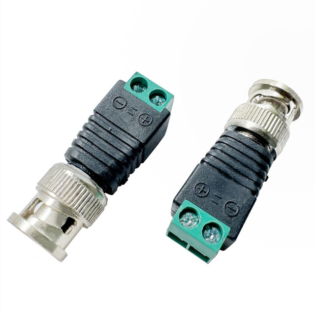 High Quality BNC Male Balun Connector Coaxial Cat5 to BNC Connector Terminal Plug Coaxial/Cat5/Cat6 Cable to BNC Male Connector