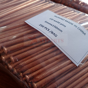 Pinos de Solda em Aço M 3 X 65 MM com Revestimento de Cobre e Zinco, Haste Lisa para Uso em Estaleiros - Product Image 4