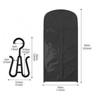 Sac de rangement pour perruques et extensions capillaires, anti-poussière, avec cintre intégré - Product Image 4