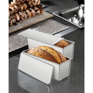 Molde para Pan de Aluminio y Acero con Tapa de 450g/500g/600g/750g/900g/1000g/1200g, Molde para Pan, Moldes para Pan, Molde Metálico para Hornear Pan - Product Image 3