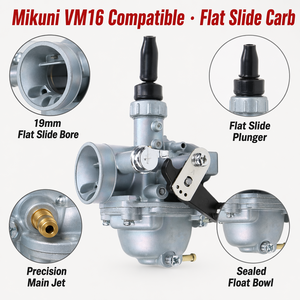 Carburateur Mikuni VM16 19 mm en acier inoxydable 70cc 90cc 110cc ATV Dirt Bike à curseur plat Neuf <span class=keywords><strong>Prix</strong></span> usine - Product Image 6
