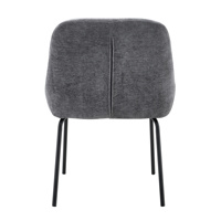 Chaise de salle à manger moderne rembourrée en tissu, chaise d'appoint rembourrée avec pieds en métal noir courbé, vente en gros pour hôtels et restaurants