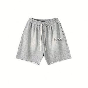 Pantalones cortos para hombre estilo preppy de cintura alta con cierre de cordón poliéster/algodón patrón 3D transpirable y ecológico - Product Image 2