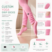 Chaussettes de yoga antidérapantes personnalisées avec logo, chaussettes de Pilates et de barre, chauffe-jambes style ballet, prix d'usine, faible MOQ, OEM ODM