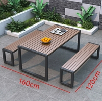 Chaises de table à manger pour parc/cour extérieure industrielle Chaise de table de barbecue en bois plastique fer anti-brûlure imperméable