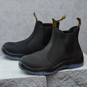 Bottes de sécurité de travail <span class=keywords><strong>pour</strong></span> hommes, en cuir véritable, à bout en fibre de verre, Chelsea, décontractées, mi-hautes, <span class=keywords><strong>pour</strong></span> l'ingénierie, coûteuses - Product Image 6