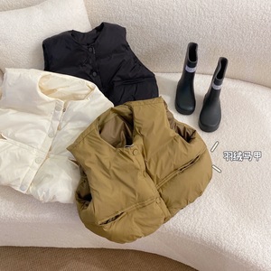 Child Vest Winter Thickened Solid Color Cotton Loose Fit Outerwear For Girls - Product Image 1