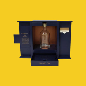 Boîte d'emballage rigide en carton magnétique <span class=keywords><strong>STPP</strong></span> pour whisky et champagne, avec double porte et tiroir pour la présentation de bouteilles d'alcool - Product Image 1