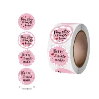 Pegatina redonda de PVC brillante impresa personalizada para sándwich, Pizza, hamburguesa, embalaje de papel térmico para material PET, pan, aperitivos, uso