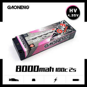 GNB GAONENG 8000MAH 2S 7.6V 100C 200C Baterai LiPo Hard Case 5mm 5.0mm Bullet Mobil RC 1:10 1/10 - Product Image 1