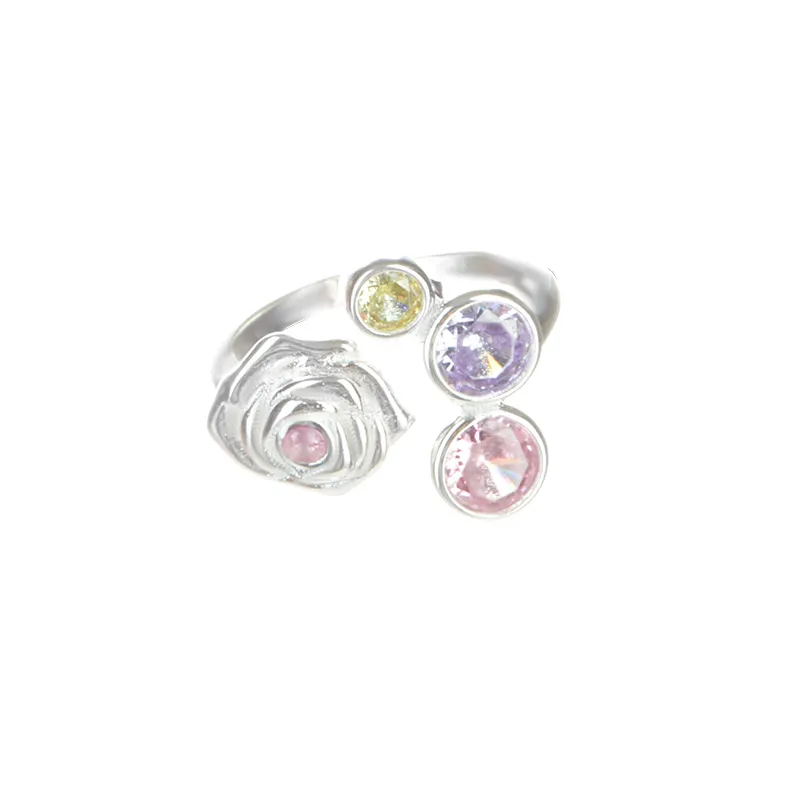 Original Design Jewelry 2022 New Finger Ring Rose Flower Shape for Women Gift Trendy Gold Plated Copper Platinum Adjustable