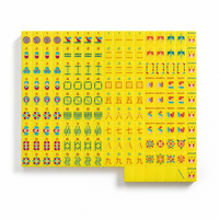 Tuiles de Mahjong en Acrylique Jaune Sunburst avec Accent Agrumes, Lot de 166, Personnalisable, Prêt pour l'OEM