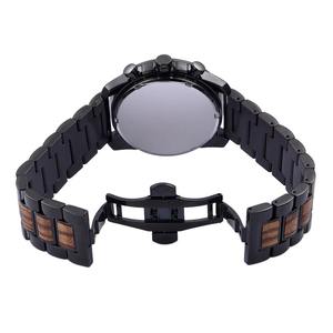 Drioshipping Montre à quartz à cadran en marbre de style européen et américain Montre multifonctionnelle en acier et en bois pour hommes Montre d'affaires - Product Image 6