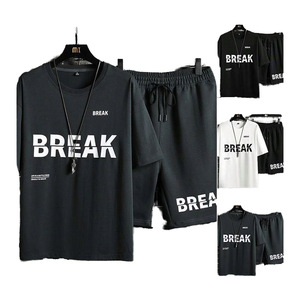 Men's Summer Printed Polyester/Cotton Breathable Casual Running Fashionable Thin Loose <b>T</b>-<b>shirt</b> Shorts Top Pants <b>Suit</b> Customized - Product Image 1