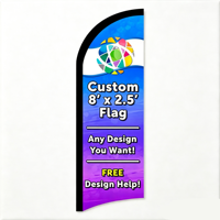 Drapeau à plumes personnalisé avec graphiques double face accrocheurs et montage sans outil pour les programmes de marketing des distributeurs en gros