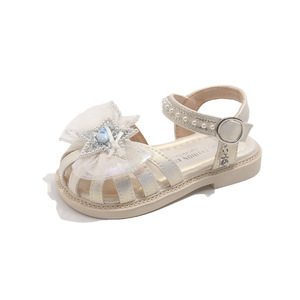 Sandali Antiscivolo per Bambine, Scarpe Estive con Suola Morbida, Decorazioni in Strass e Rete, Sandali con Punta Chiusa per Bambini - Product Image 6