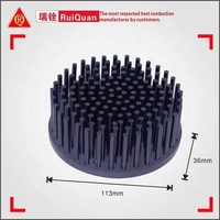 Radiateur cylindrique à extrusion haute puissance, dissipateur thermique LED, alliage d'aluminium 6063, surface peinte anodisée gris argent, pièces de machines