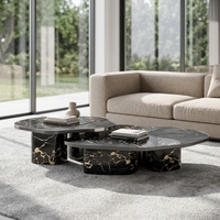 Table d'appoint moderne de luxe de forme irrégulière en acier inoxydable pour villa, manoir, projet d'aménagement intérieur design, mobilier