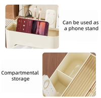 Boîte à mouchoirs de luxe style crème avec organisateur de télécommandes, distributeur de serviettes de table pour salon et table basse